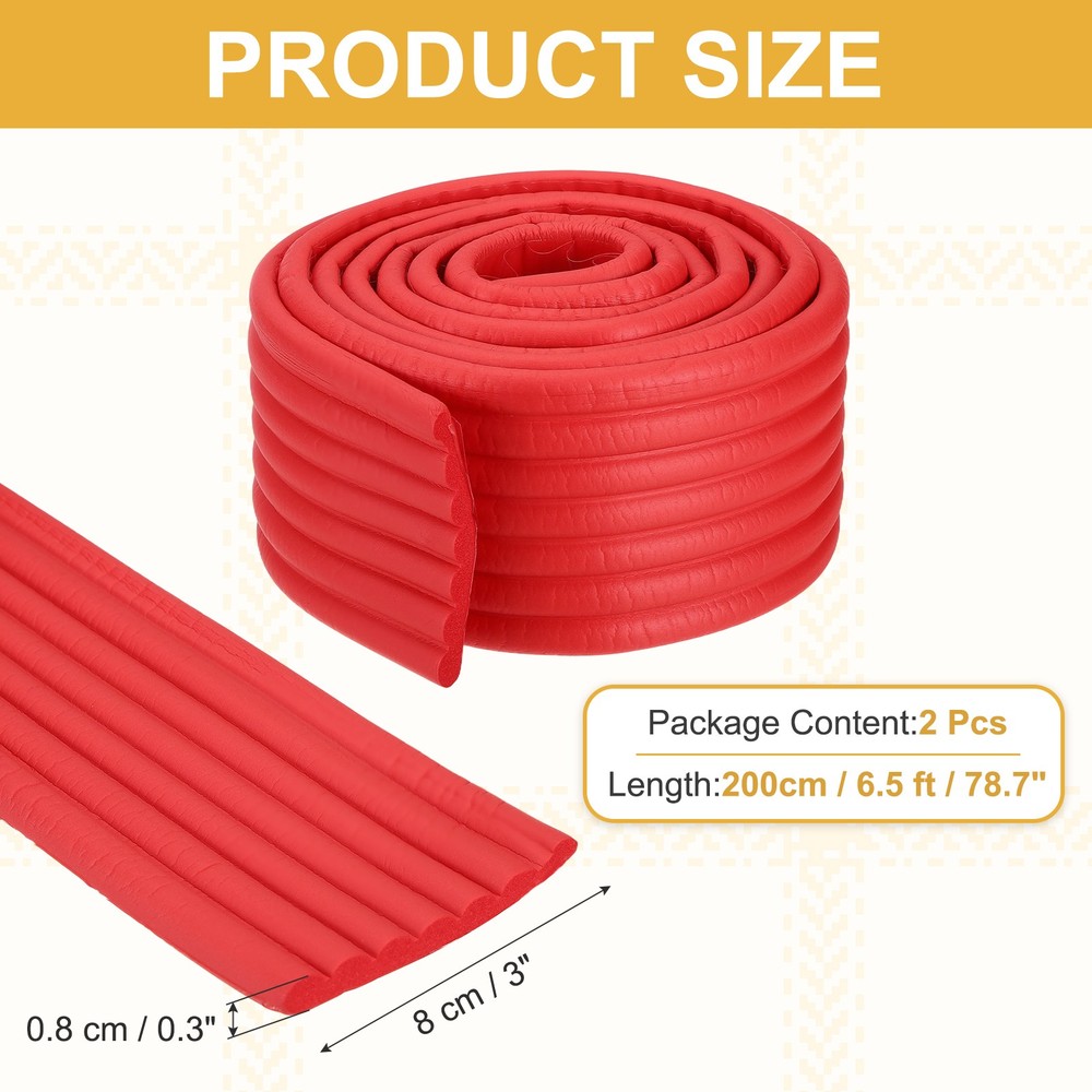 Bunk Bed Ladder Pad, (2m/6.5 Ft, Red)(2 Pcs), Bunk Bed Step Foam Padding