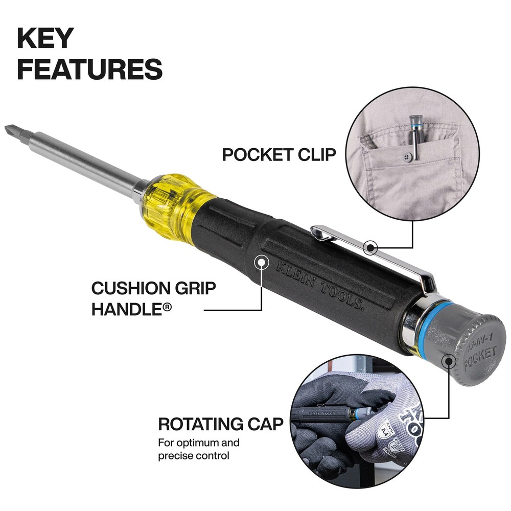 Klein Tools 32611P 13-in-1 Multi-Bit Pocket Precision Screwdriver