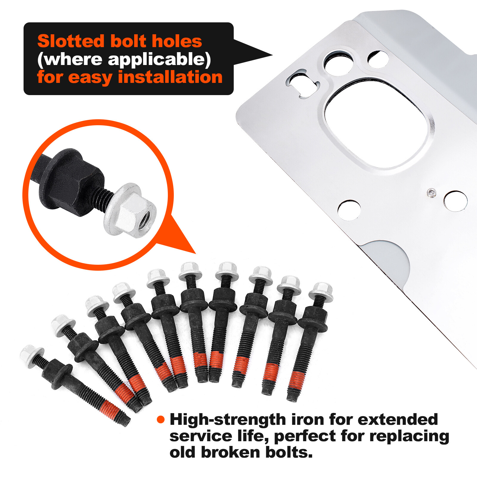 5.7 Exhaust Manifold Gasket Kit w/Bolt Nuts for 2009-2020 Dodge Ram Jeep 5.7L V8