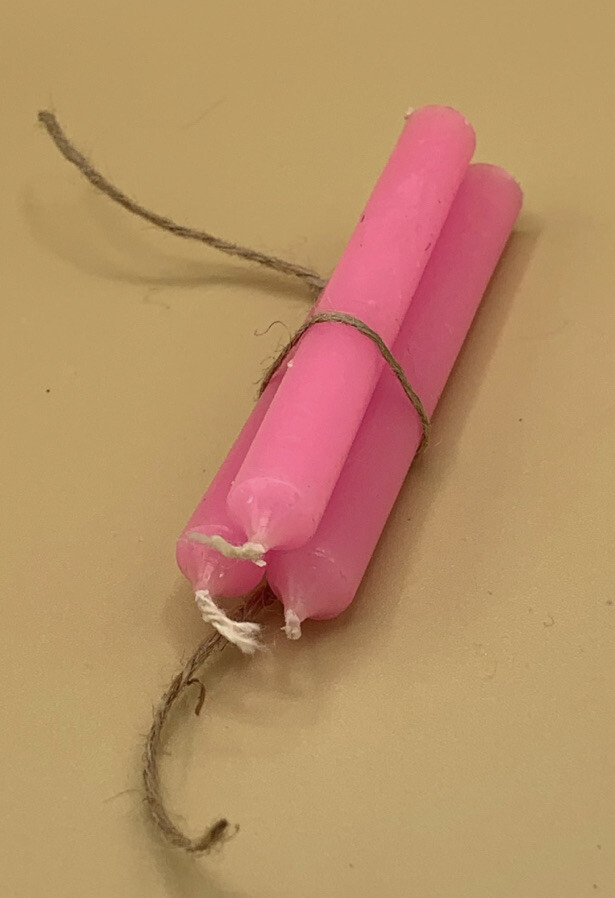 3 Pc Pink 4” Spell Candles