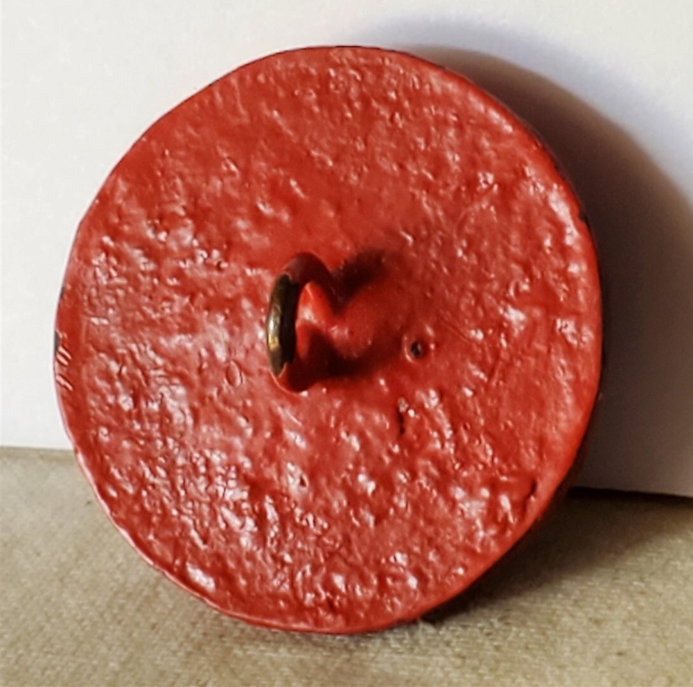 Bb CHINESE CINNABAR VINTAGE BUTTON PEONY medium
