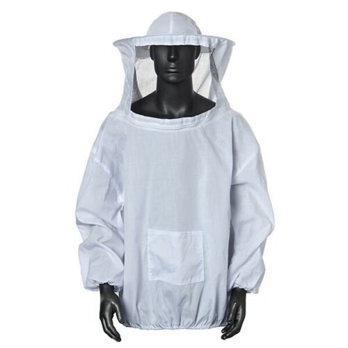 Beekeeping Jacket Equipment Veil Bee Keeping Cotton Suit Hat Pull Over Smock USA