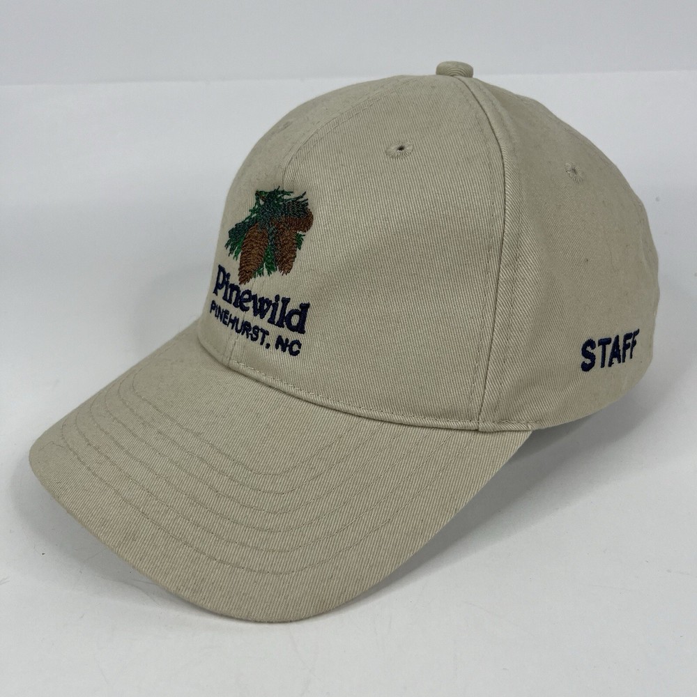 Pinehurst Hat Cap Blue Strap Back Mens Beige Pinewild Golf Course Staff