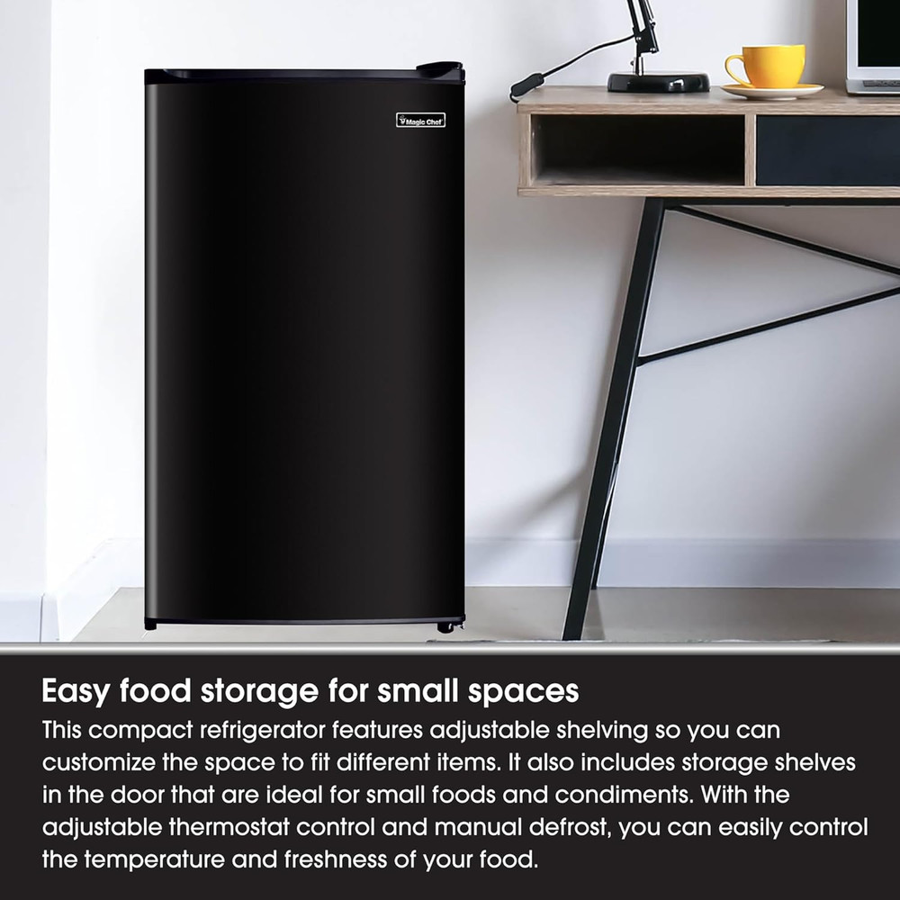 3.5 Cu. Ft. Mini Refrigerator in Black with Freezer Section
