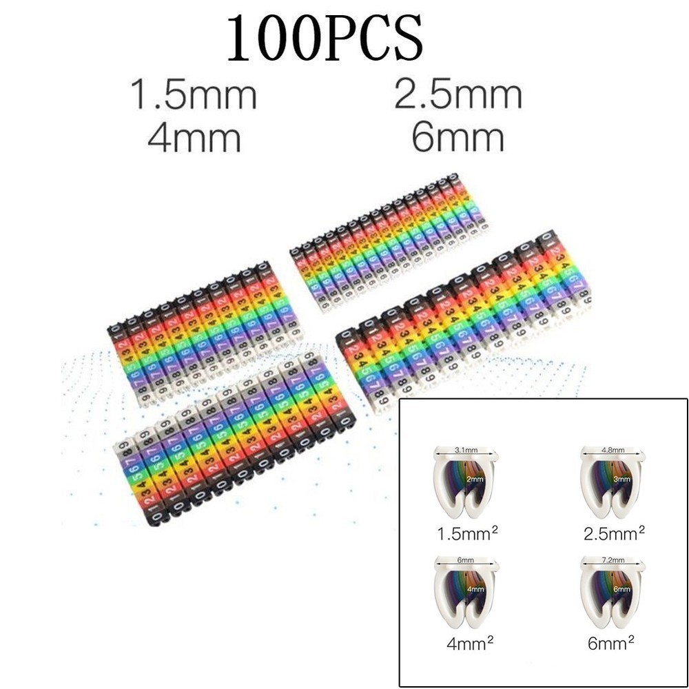 Wire Number Box Electrical Equipment Electrical Supplies 100Pcs Colourful