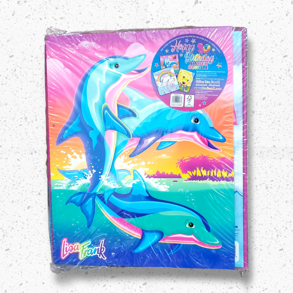 Lisa Frank 30th Birthday School Supply Bundle – Binder, Notebook & Folder