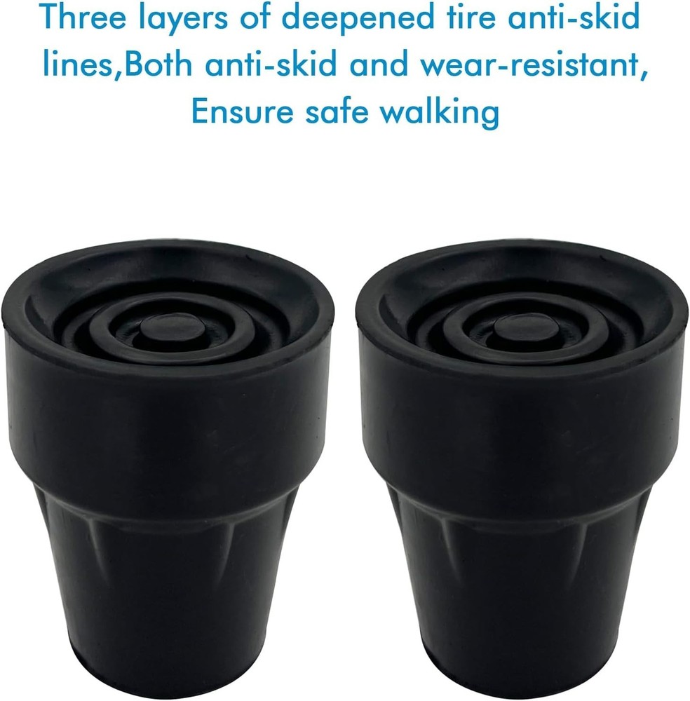 Replacement Cane Tips, 3/4 Inch, Black.