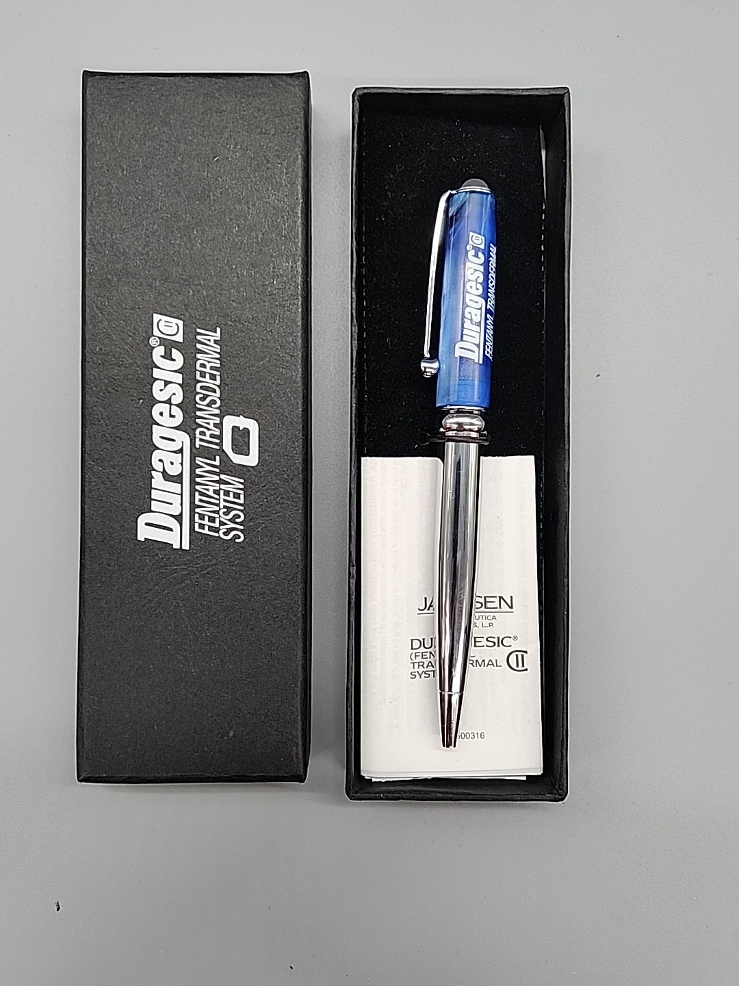 Duragesic Fentanyl Drug Rep Pharmaceutical Pharma Metal Pen Silver Promo Rare