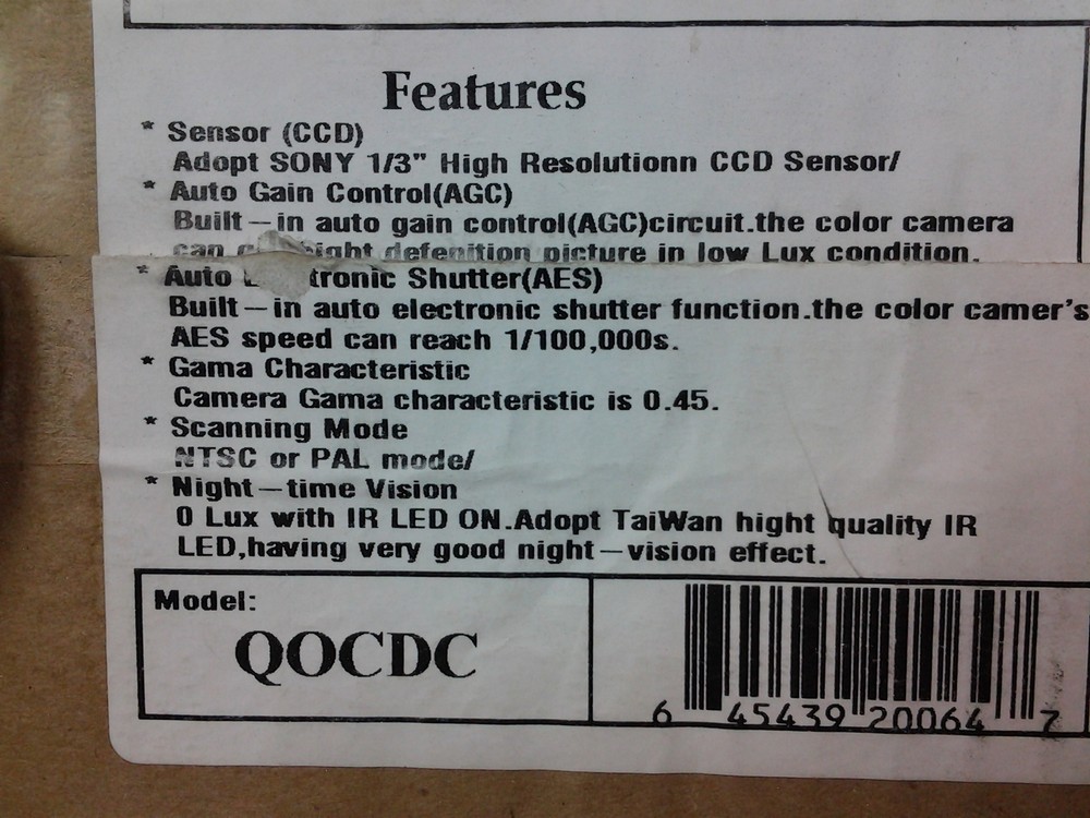 Q-See Model QOCDC Digital IR Camera Peripheral Solutions Aluminum Dome