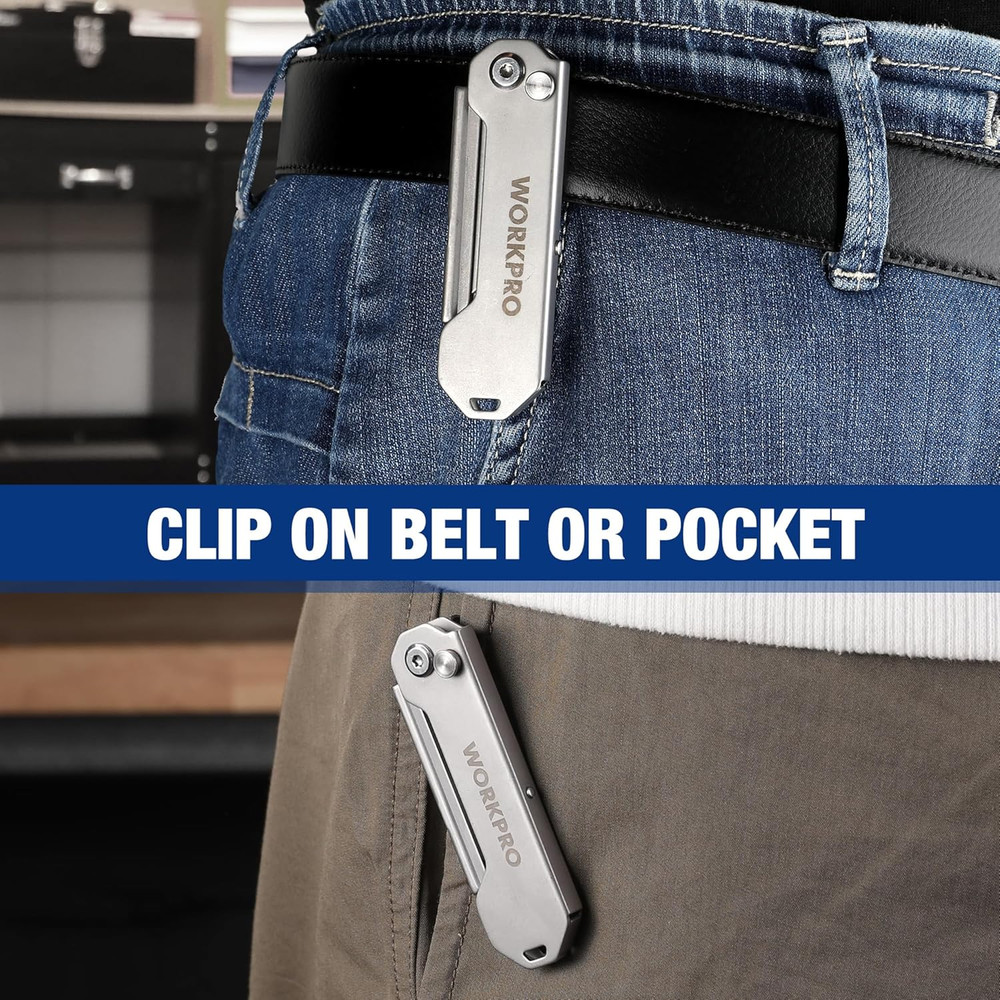 2PCS EDC Folding Utility Knife, Mini Box Cutter with Quick Open Axis Lock, Quick