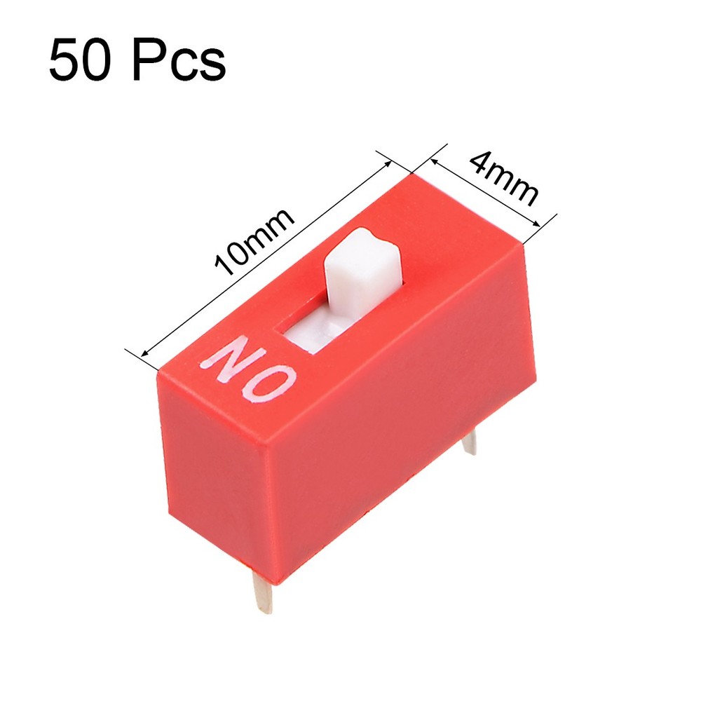 50pcs Red DIP Switch 1 Positions for Circuit Breadboards PCB