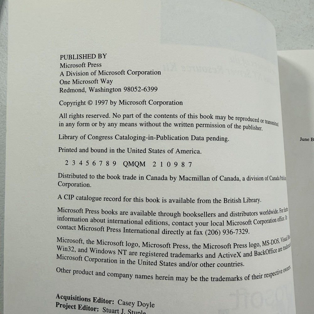 Microsoft Windows NT Server Resource Kit Version 4.0 Supplement 1 W/ CD