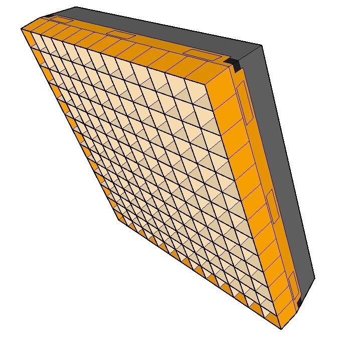 Grid for LiteMat 2 PolySkirt (square shape), Version with cell depth 50mm (2”)
