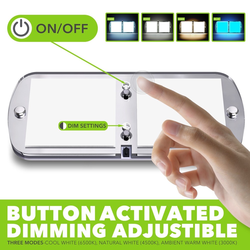 12V RV LED Ceiling Dome Multi Color Dimmable Slim Surface Mount Light for Camper