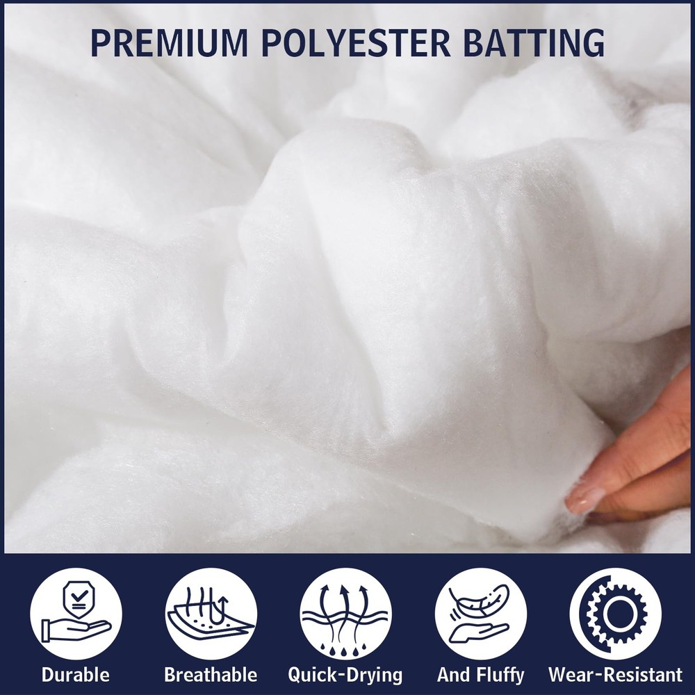 Dacron Polyester Cushions Wrap for Foam Padding, 48Inch X 59Inch, white