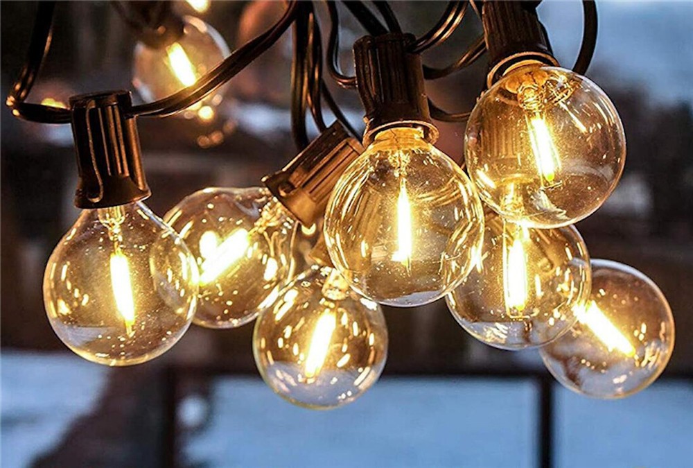 25 Pack G40 LED Globe Replacement Bulbs Warm White C7 E12 Base Patio Light Bulb