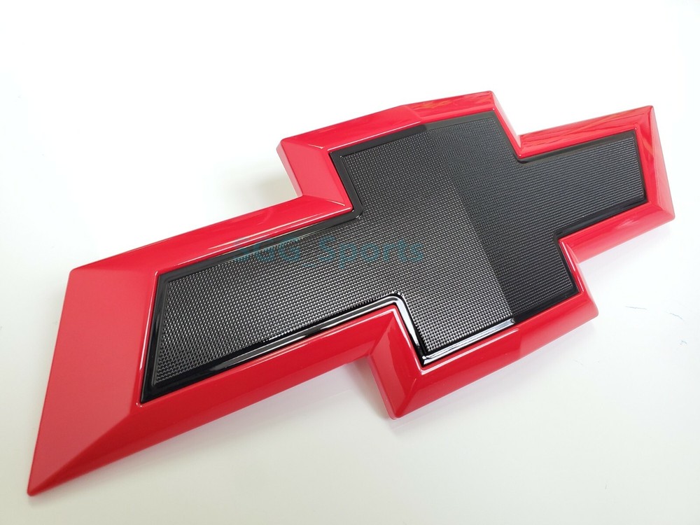 2019-2021 Chevrolet Silverado 1500 Bowtie Front Grille Emblem Gloss Red Black