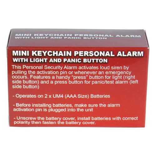 New Mini Keychain Personal Alarm with Light and Panic/Test Button BLUE