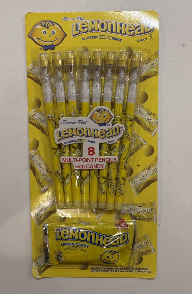 Lemonhead 8 Pk MULTI-POINT MECHANICAL PENCILS And Candy