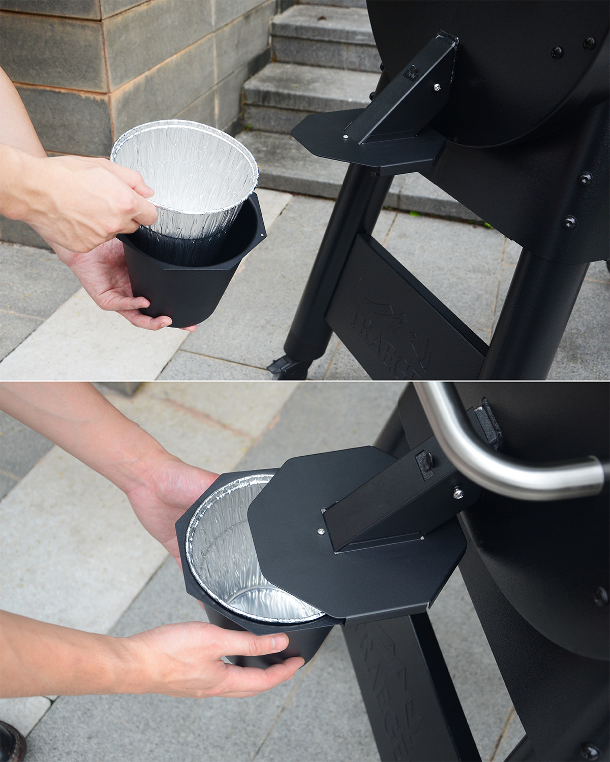 Upgraded Grease Bucket with Lid, Drip Bucket for Traeger, Pit Boss, Z Grills