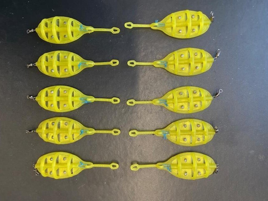 10 Elasticated Fishing Method Feeders Pellet 20 30g Flat Method SILVERFISH LIGHT