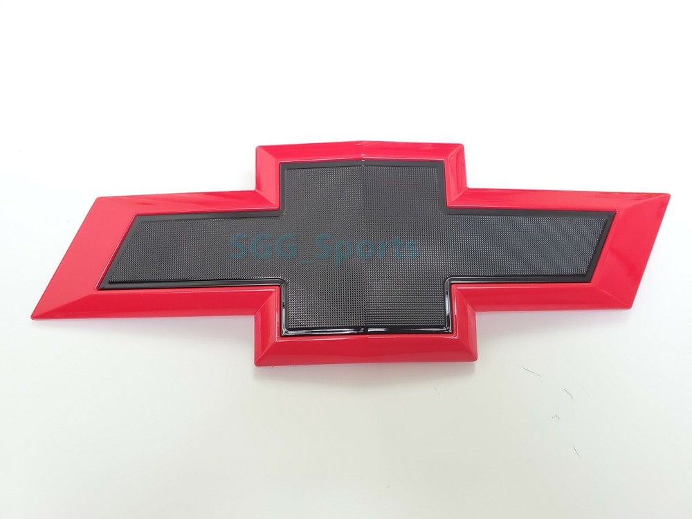 2019-2021 Chevrolet Silverado 1500 Bowtie Front Grille Emblem Gloss Red Black