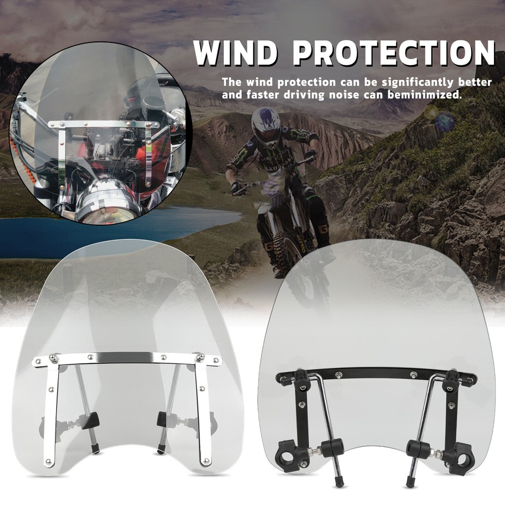 For Harley Softail Standard 7/8" 1" Handlebar Light Smoke Windshield Windscreen