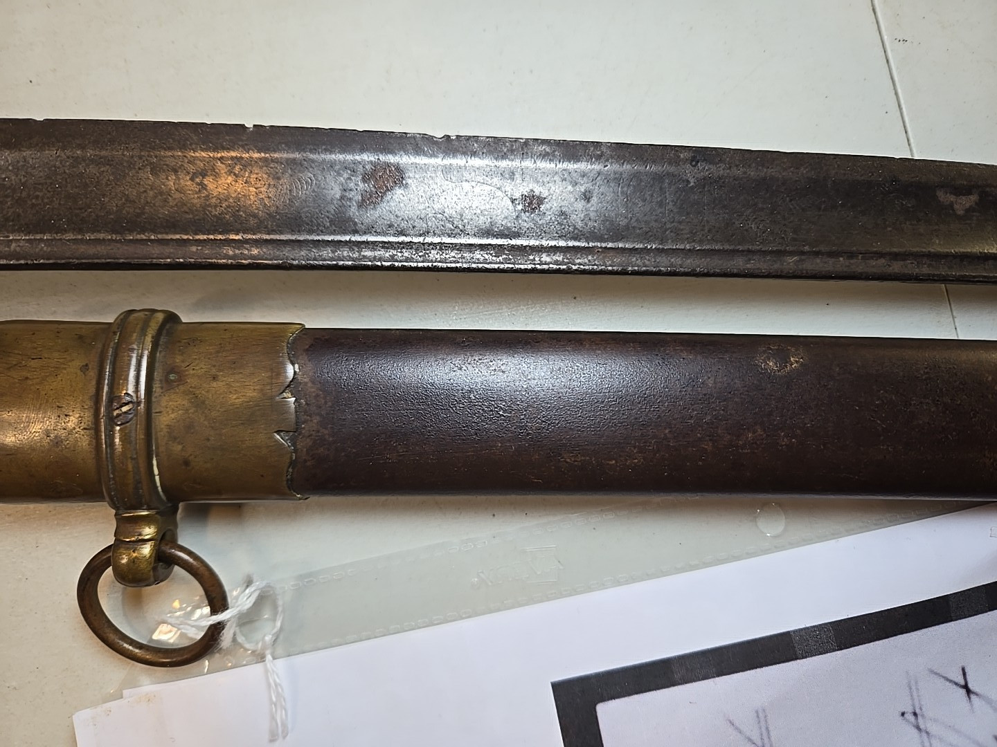 Civil War Model 1850 Foot Officers Sword with Scabbard, Used