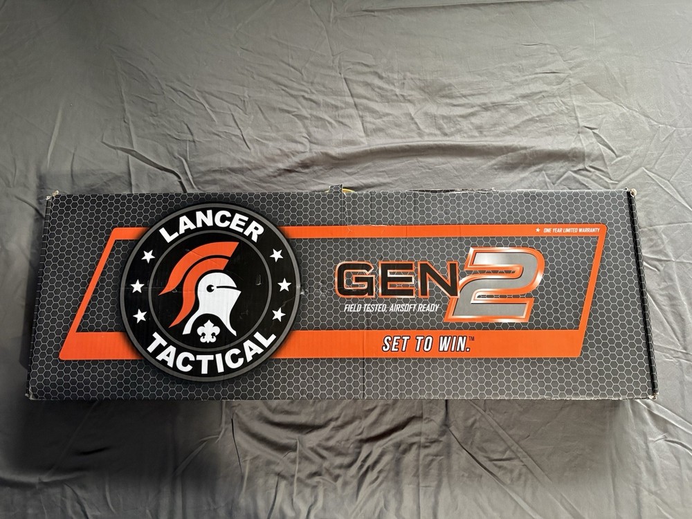 Lancer Tactical Gen 2 Tan Airsoft Rifle + starter bundle