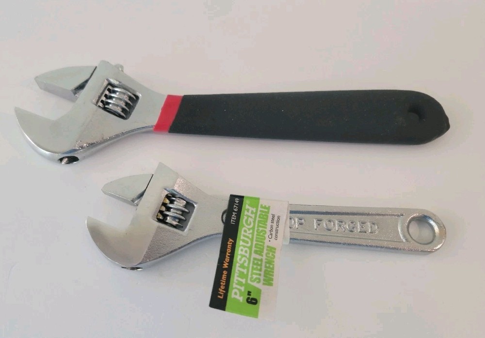 Two Adjustable Wrench 6" And 8"