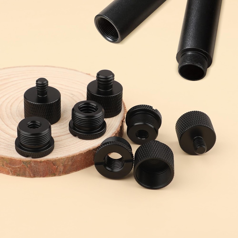 8PCS Mic Stand Adapter, Screw Thread Adapter Mic Thread Adapter for Microphon...