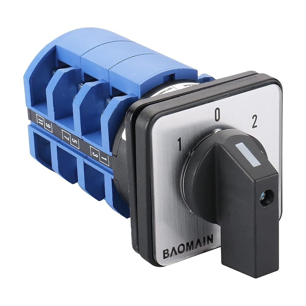 3-Position Rotary Switch - 660V 63A Panel Mount with Reliable Touch Control