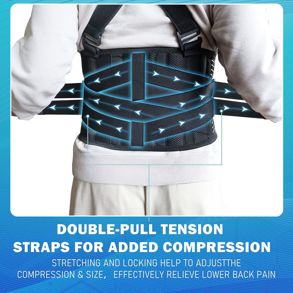 DARLIS Plus Size Back Support Belt with Removable Suspender Straps, Posture C...