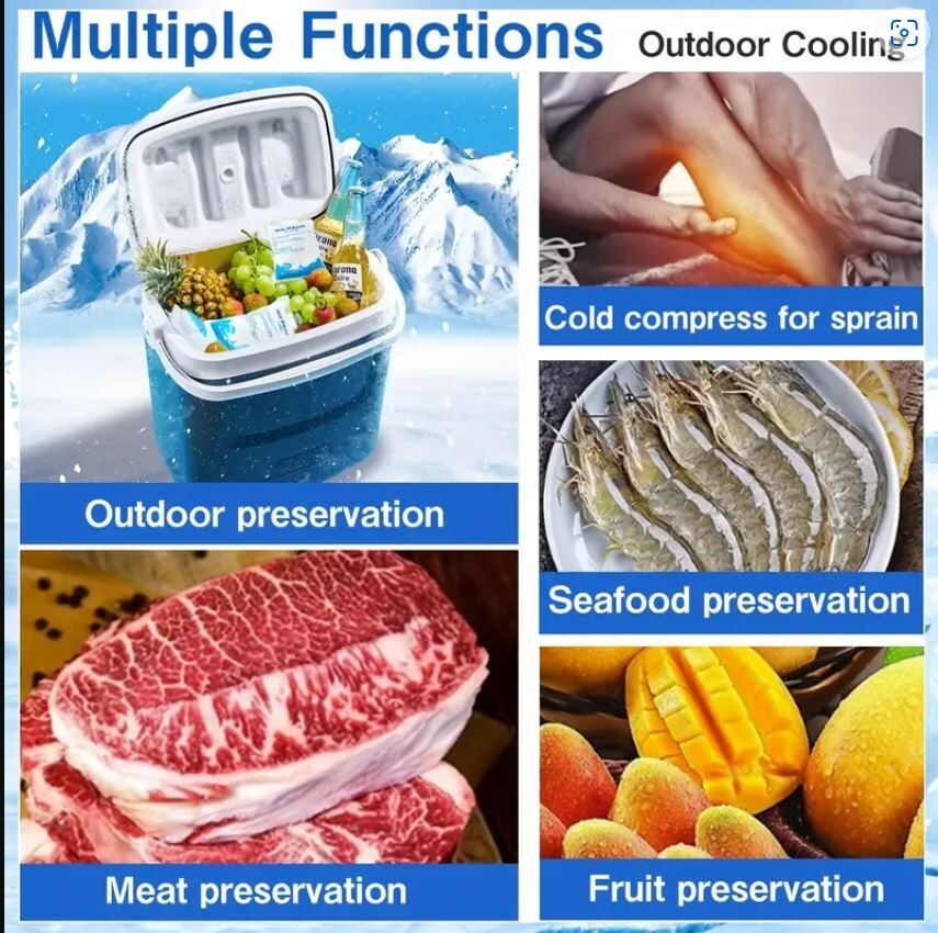 5/10/25 Pcs Reusable Ice Packs for Coolers Lunchbags Shipping Storage Cold Food