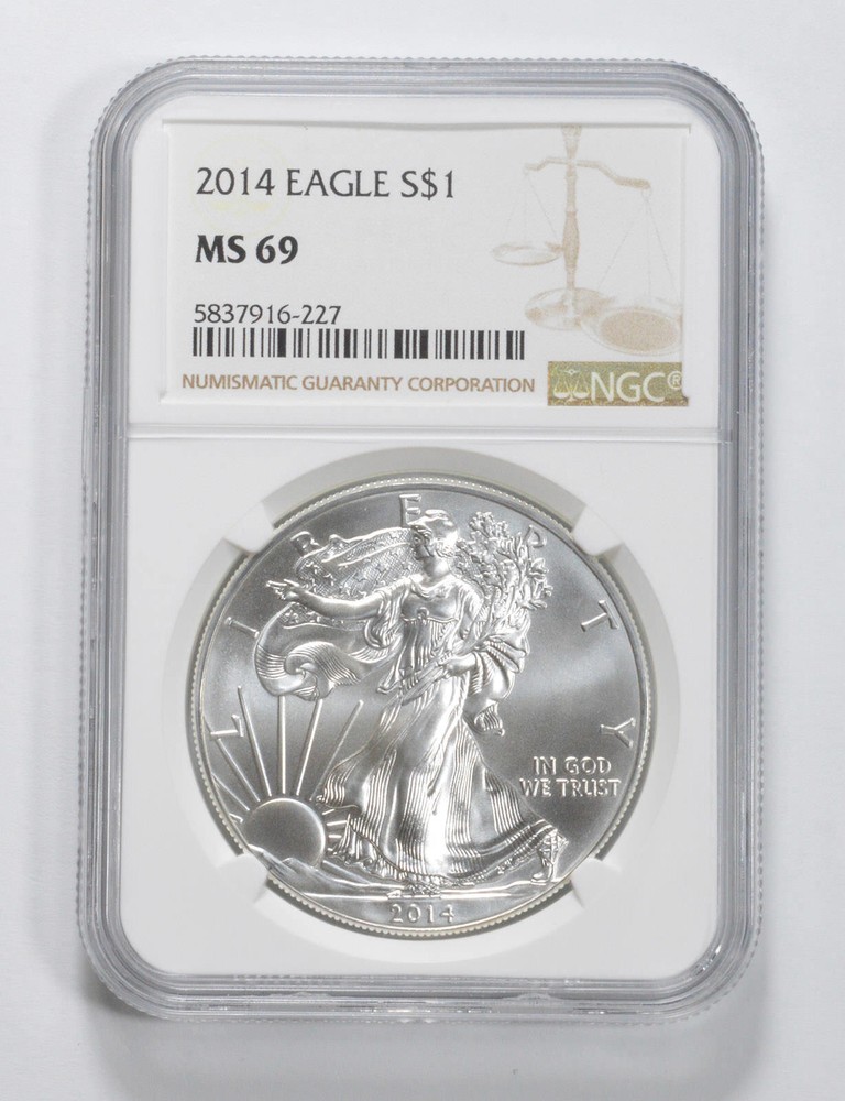 2014 American Silver Eagle MS69 NGC Brown Label