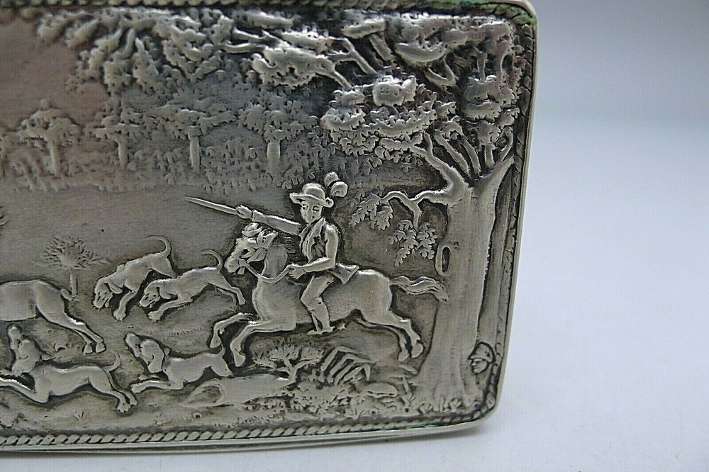 CZECHOSLOVAKIA RARE c.1880 SOLID SILVER DOUBLE SIDED SNUFF BOX RARE FIND