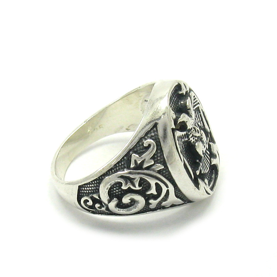 Genuine Sterling Silver Men's Ring Solid 925 Double Headed Eagle Handmade
