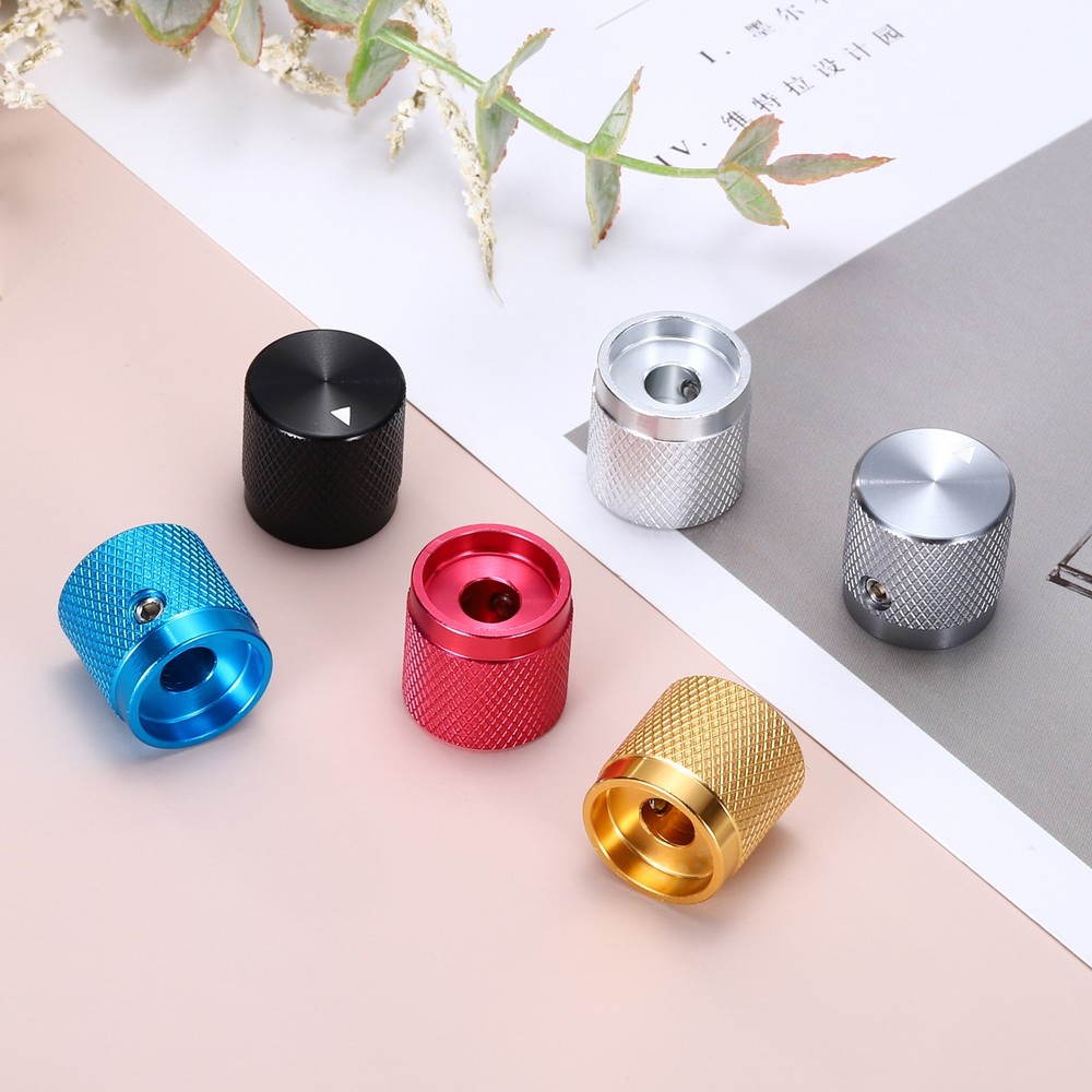 2PCS Guitar Knobs Metal, Volume Tone Knobs 1/4" x 5/8" x 0.67", Red