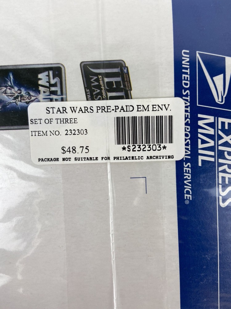 Rare Star Wars Prepaid Express Mail Envelopes