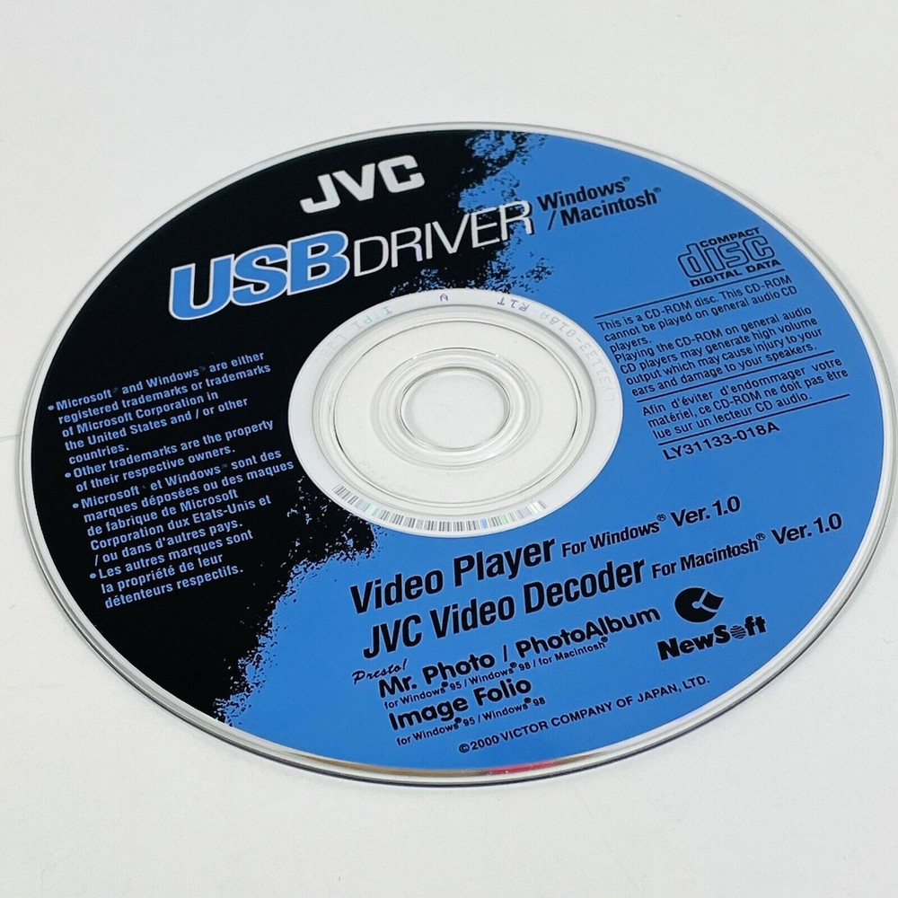 JVC USB Driver CD-ROM Software for Windows and Macintosh Ver 1.0