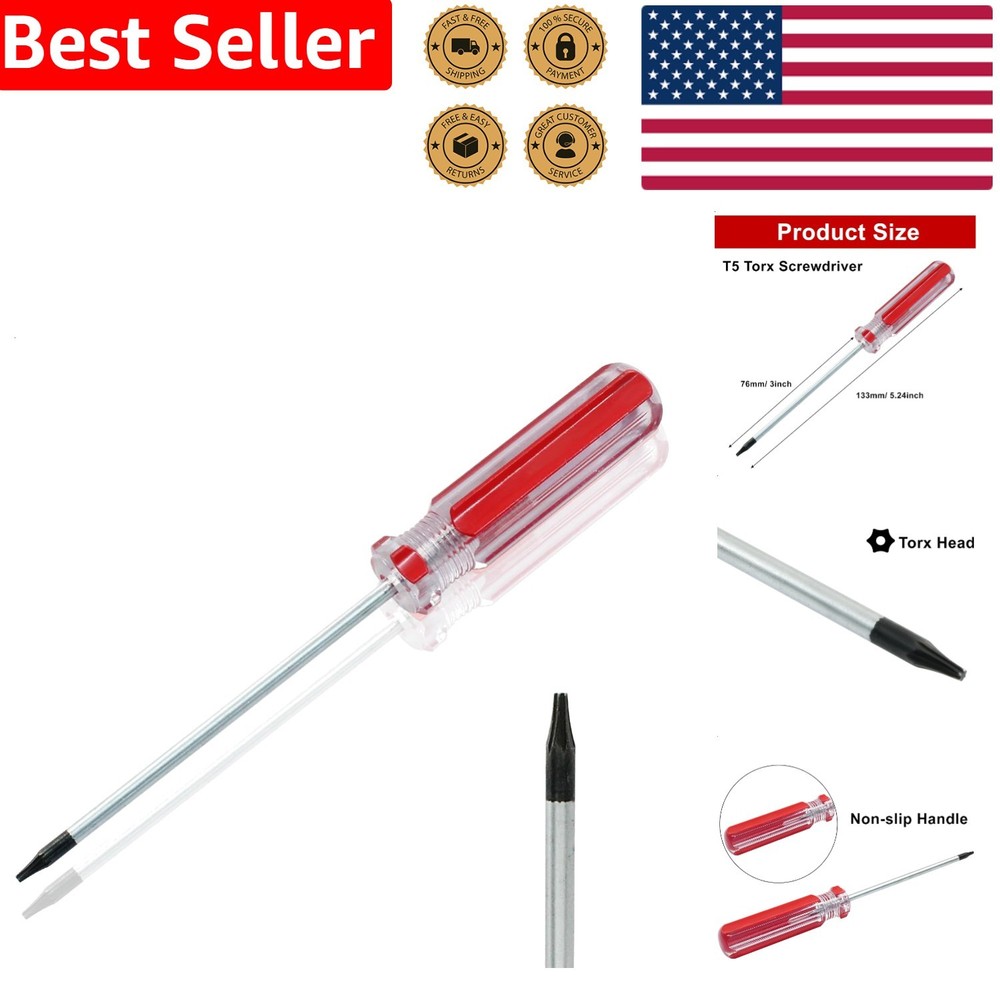 Durable T5 Torx Screwdriver with 75mm Magnetic Tip for Precision Electronics ...