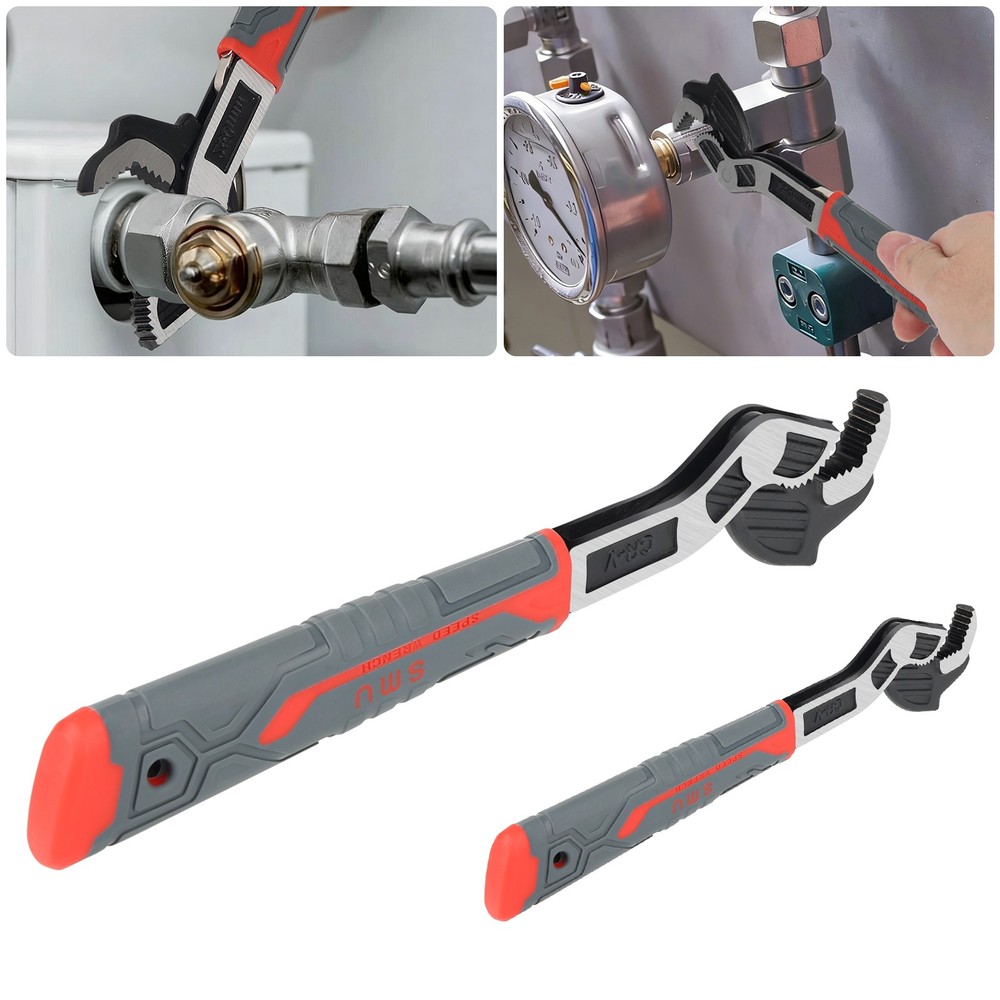2pcs 6" & 10" Multi-function Magic Wrench Set Self-Adjusting Spanner Pipe Wrench