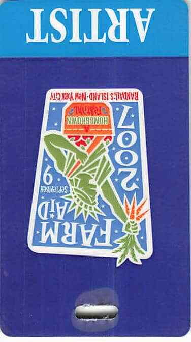 Farmaid Backstage Pass 2007 Blue Artist Laminate Variant