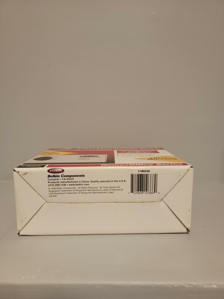 Belkin DB25 Rotary 2 Port Data Transfer Switch F1B024-E Serial/Parallel Printer