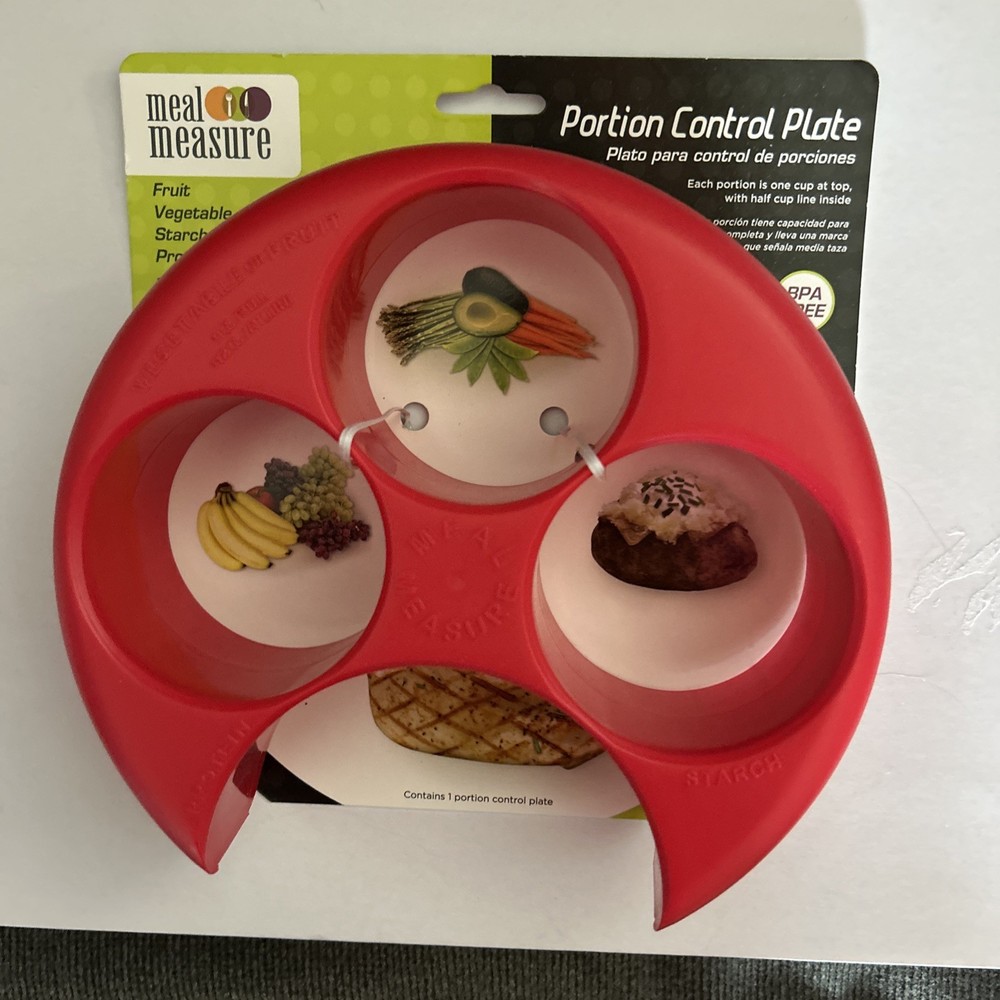 Meal Measure, Portion Control Plate, Red, 1 Count