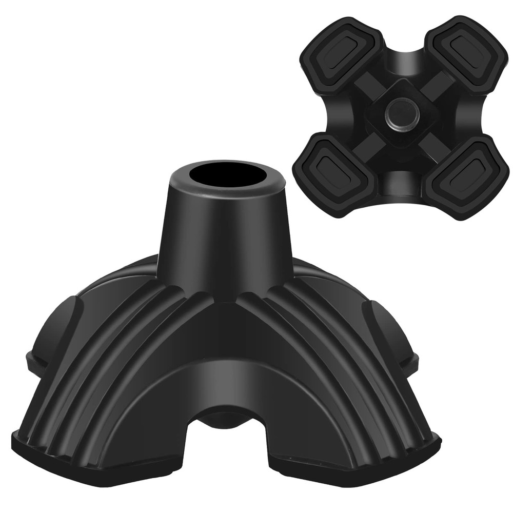 3/4 Inch Self Standing Quad Rubber Base Cane Tip Replacement for Most Canes