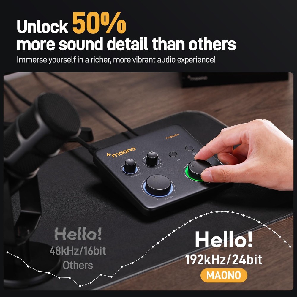 USB Audio Interface for PC: Interface with XLR Input 24-bit/192kHz Routing So...