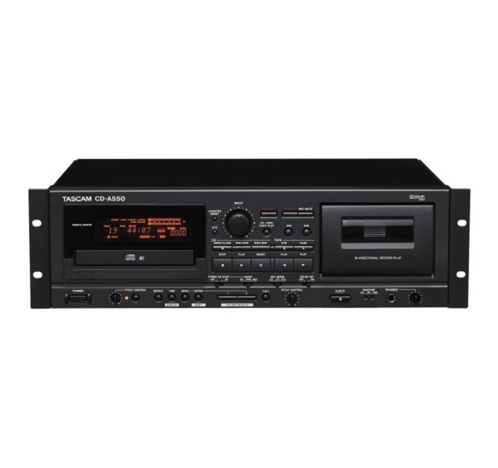TASCAM CD-A550 Pro CD/MP3 & Reverse Cassette Deck + Remote – Mint, Rack Unit