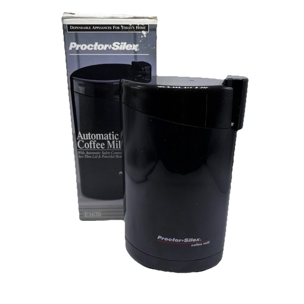 Proctor Silex Model E-1670 Black Automatic Safety Control Coffee Mill Tested