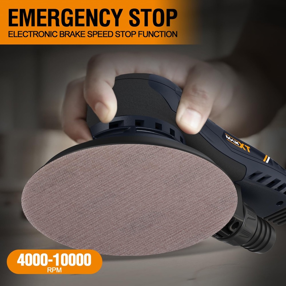 Electric 5mm Random Orbital Sander with Tool Case, Variable Speed Palm Sander...